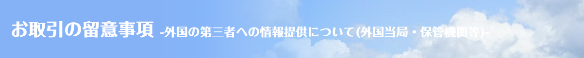 お取引の留意事項-外国の第三者への情報提供について-